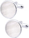 Silver Mother of Pearl Cufflinks in Gift Box Round Cuff Links for Business Wedding Anniversary Dress...