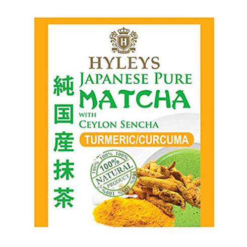 Hyleys Matcha Tea Bags with Turmeric - 25 Tea Bags (Japanese Pure Matcha Wellness Green Tea)...