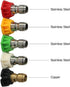 Pressure Washer Spray Nozzle Tips Multiple Degrees, 1/4 inch Quick Connect Design 5-Pack (2.5 GPM)...