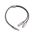 REXUS Grey 3.5mm Y Splitter Stereo Audio Cable 4-Pole Male to 2 Female for Headphone, Headset Splitter Adapter Extension Aux Cable, Compatible Mob...