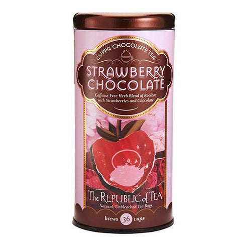 The Republic of Tea - Strawberry Cuppa Chocolate Tea, 36 Tea Bag Tin...