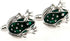 Frog Green Pair Cufflinks in a Presentation Gift Box & Polishing Cloth...