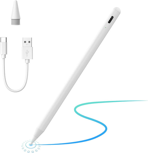 Bluetooth Stylus Pen Fit for iPad Pro 12.9-inch (5th Generation) 2021 Model A2378 A2461 A2379 A2462 with Camera Shutter Remote Control, Tilt Sensi...
