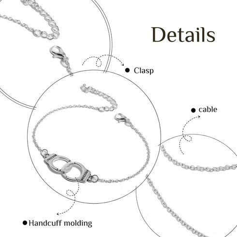Handcuffs Anklet Bracelet stainless steel Cute Silver Anklets chain charm Foot Jewelry Accessories for Women Summer Beach...
