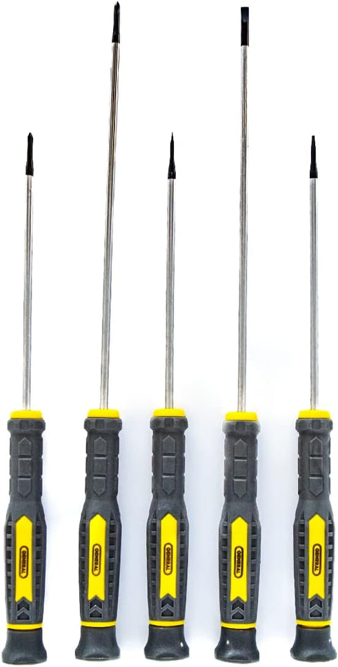 General Tools 604X 5 Piece Extended Length Phillips Head Magnetic Screwdriver Set for Hard to Reach Spaces - Black...