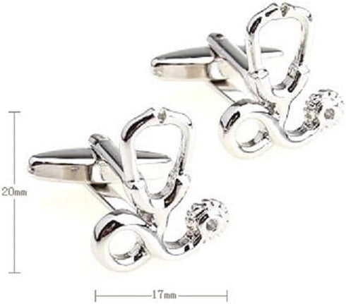 Stethoscope MD Doctor Pair of Cufflinks in a Presentation Gift Box & Polishing Cloth...