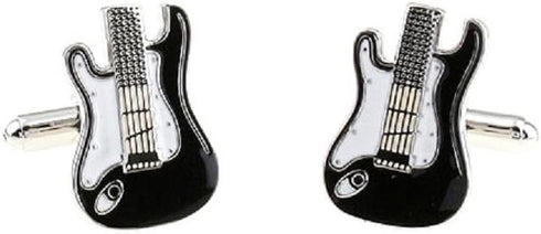 Electric Guitar Body Pair Cufflinks in a Presentation Gift Box & Polishing Cloth...