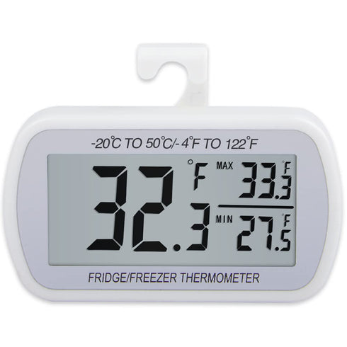 AEVETE Waterproof Digital Refrigerator Thermometer Large LCD, Freezer Room Thermometer with Magnetic Back, No Frills Easy to Read...