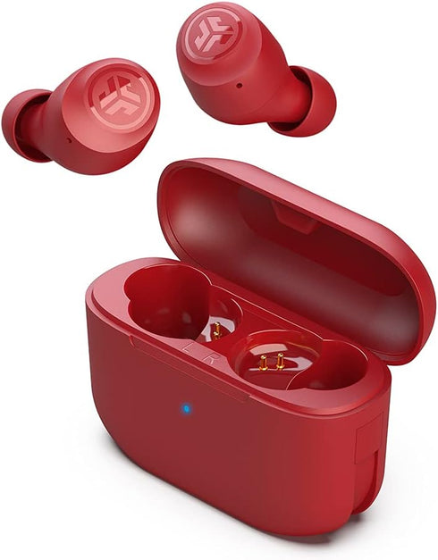JLab Go Air Pop True Wireless Bluetooth Earbuds + Charging Case, Rose Red, Dual Connect, IPX4 Sweat Resistance, Bluetooth 5.1 Connection, 3 EQ Sou...