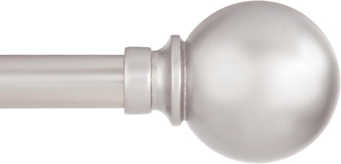 Kenney KN80102 Mercer Ball End Standard Decorative Window Curtain Rod, 36-66" Adjustable Length, Brushed Nickel Finish, 3/4" Diameter Steel Tube...