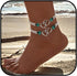 Elastic Beaded Ankle Bracelet for Women Double Layered Beaded Anklet Silver Hearts Stretch Anklet Boho Colorful Beach Anklets Cute Heart Foot Jewe...