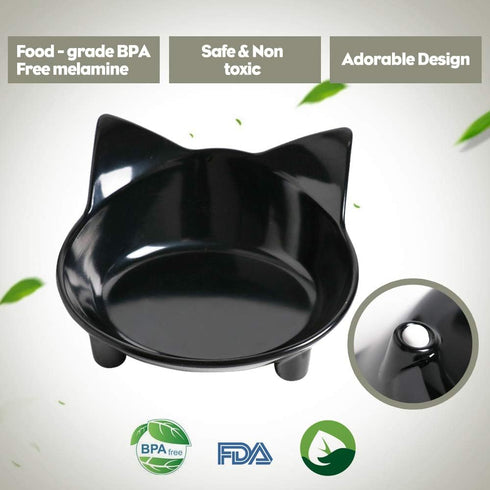 Skrtuan Cat Bowl, Non-Slip, BPA Free Melamine, Easy to Clean, Shallow Design for Cats...
