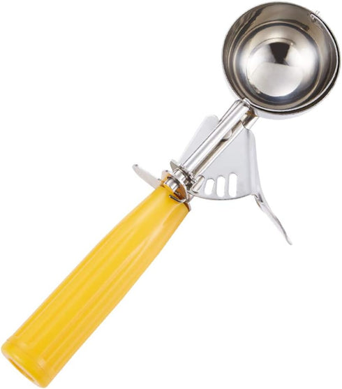 Portion Scoop - #20 (1.5 oz) - Disher, Cookie Scoop, Ice Cream Scoop - Portion Control - 18/8 Stainless Steel, Yellow Handle, For Cookie, Ice Crea...