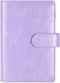 A6 6 Ring Budget Binder - Crocodile Pattern Leather Notebook Binder, Small Refillable Planner Cover with Magnetic Buckle, Purple...