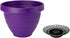 The HC Companies 10 Inch Rings Planter with Self Watering Disk - Lightweight Indoor Outdoor Plastic Plant Pot for Herbs and Flowers, Acai...