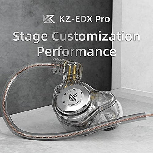 KZ EDX PRO in-Ear Headphone IEMs Stereo Bass Earbuds Wired 3.5mm Plug & 2pin Detachable Cable,Noise Isolating in-Ear Earphones with Microphone for...
