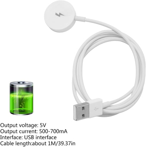 Charger Fossil 1 2 3, 3.3ft 100cm USB Smartwatch Charging Cable, Magnetic Smart Watch Charger for Fossil Q 1 2 Wander Marshal (White)...