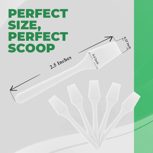100 Pack 2.5 Inch Cosmetic Spatulas - Small Plastic Spatula for Cosmetics, Creams, & Crafts | Makeup Spatula or Multipurpose Mini Applicator for M...