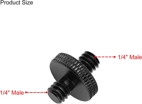4PCS 1/4" Male to 1/4" Male Threaded Tripod Screw Adapter, Aluminum Alloy Standard Camera Cage Mounting Thread Converter, Double Head Stud for Mon...