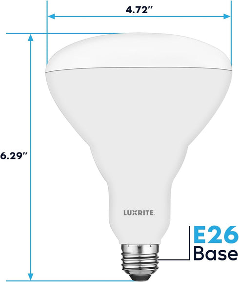 LUXRITE BR40 LED Light Bulbs, 85W Equivalent, 5000K Bright White, Dimmable, 1100 Lumens, LED Flood Light Bulb, 13W, E26 Medium Base, Indoor/Outdoo...