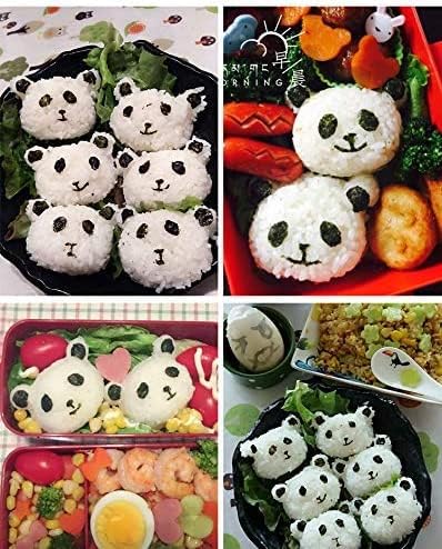 Bento Accessories Rice Ball Mold,Cartoon Panda Sushi Maker Mould Seaweed Cutter Bento Nori Kitchen Rice Mould for Kids PackedLunch Kitchen Tools...