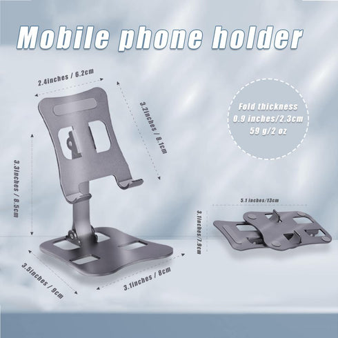 Foldable Cell Phone Stand, Aluminum Desktop Stand with Adjustable View Angle, Upgraded Desk Ultra Stable Phone Stand, Compatible with iPhone 14 13...