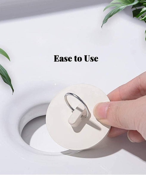 Bath Tub Drain Stoppers, 4 Pieces Sink Bathtub Plug Rubber Kitchen Bathroom Laundry Bar Water Stopper Seal with Hanging Ring for Shower Faucet Cov...