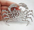 TTjewelry Elegant Silver-Tone Crab Brooch Pin Blue Rhinestone Crystal Jewelry...