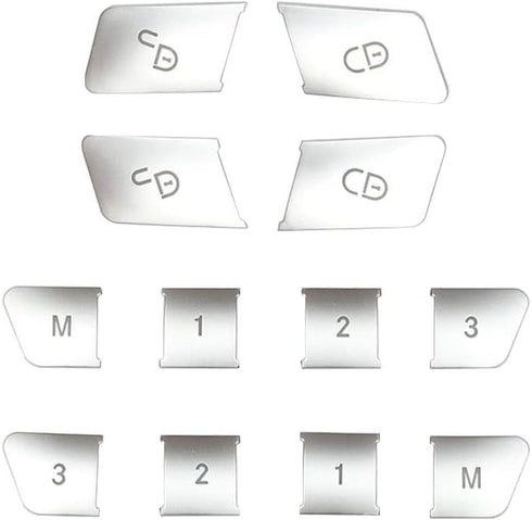 Silver Lock Unlock Button Cover Seat Memory Door Patch Switch Trim Interior Auto Decoration Replacement for Mercedes Benz GLK ML GL A B C E Class ...