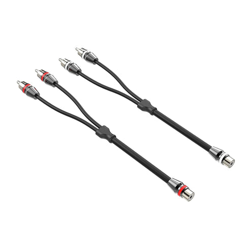 1ft 1 Female to 2 Male Nickel Plated RCA Y Adapter Splitter Connector Cable (2 Pack)...