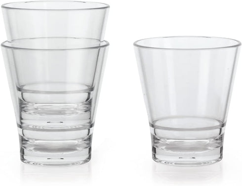G.E.T. S-11-CL-EC 12 oz. Clear Rim-Full Stackable Glass, Break Resistant (Pack of 4)...