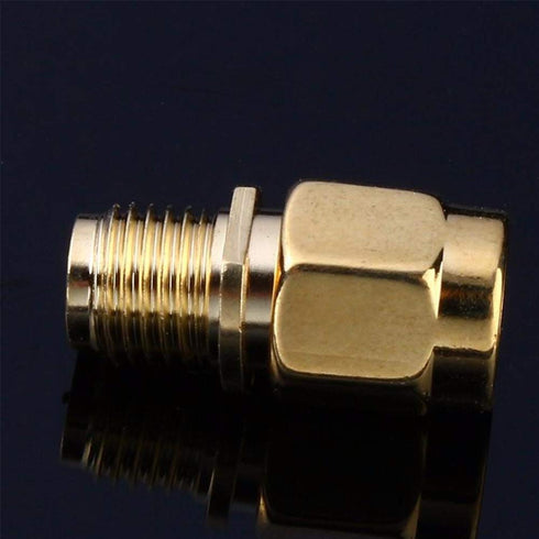 SMA Female to RP-SMA Male Jack Adapter, 50ohm, Pure Brass, Antenna, Coaxial, 4 Pack...