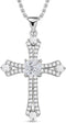 Shop LC Cross Necklace for Women White Cubic Zirconia Pendant Christian Jewelry Faith Religious Stainless Steel Size 20" Catholic Faith Christian ...