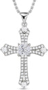 Shop LC Cross Necklace for Women White Cubic Zirconia Pendant Christian Jewelry Faith Religious Stainless Steel Size 20" Catholic Faith Christian ...