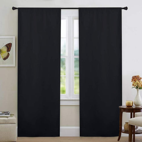 NICETOWN Door Curtains for Doorway, Black Out Curtain Liners for Drapes, Noise Reducing Light Blocking Blackout Liners for 84 inch Curtains (Set o...