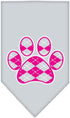 Mirage Pet Products Argyle Paw Pink Screen Print Bandana for Pets, Small, Orange...