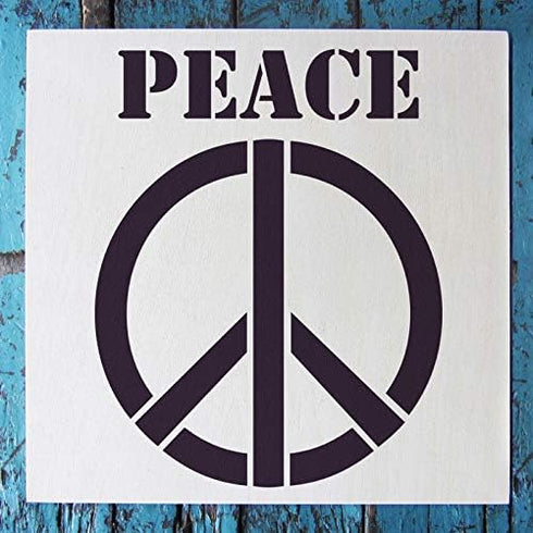 Stencil1 Peace Sign Stencil Durable Quality Reusable Stencils for Painting - Create Stencil Crafts and Decor - Decor on Walls Fabric & Furniture R...