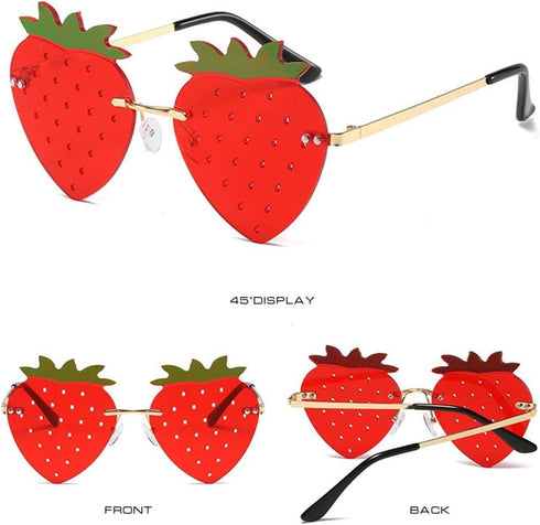 Unique Ladies Strawberry Sunglasses Cute Sunglasses Are Used For Party Carnival Halloween Christmas Glasses...