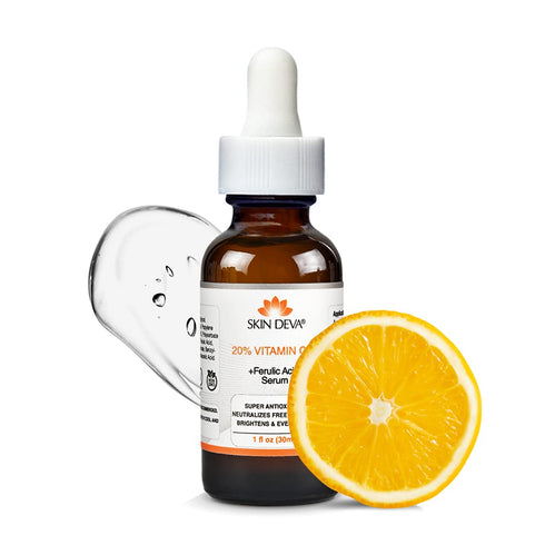 SKIN DEVA 20% Vitamin C Serum for Face with Vitamin E Plus Ferulic Acid Skincare Serum 1 fl oz 30 ML Rejuvenates Skin to Fresh & Neutralizes Free ...