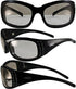 Global Vision Marilyn Motorcycle Sunglasses Bling Rhinestone Black Frames Clear to Smoke Lens...