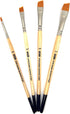 ZEM BRUSH Golden Synthetic Angle Shaders Set Sizes 1/8", 1/4", 3/8", 1/2"...