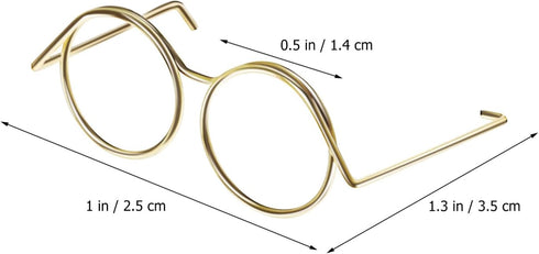 jojofuny 20pcs Doll Glasses, Miniature Dress Eyeglasses, Small Doll Costume Glasses, Miniature Round Eyeglasses, for Dolls Pets Costume Accessorie...