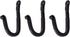 Renovators Supply Bathroom Hooks 3.5 in. Black Wrought Iron Wall Mount Hooks for Hanging Robe, Towel, Hat, Or Jewellery with Mounting Hardware Pac...