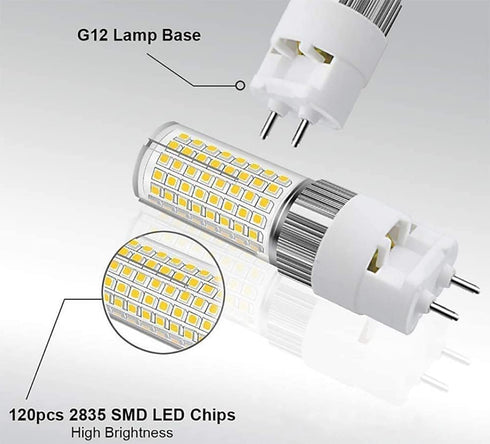 G12 LED Light Bulb 16W G12 Base LED Corn Light Bulb 100-277V LED Decorative Lamp Metal Halide Lamp, Cool White 6000K, for Street, Warehouse, Garag...