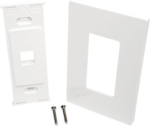 Tripp Lite Single-Gang 1-Port Universal Keystone Wall Plate, Cat5/6/6a, USB, HDMI, DisplayPort, RCA, White (N080-101)...
