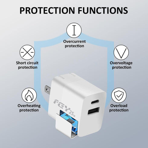 USB C Wall Charger, 25W GaN II Fast Charger Dual Port Charging Block, Fast Charging for iPhone14/13/12/11/Pro Max/Pro/Plus, iPad Pro, Samsung Gala...