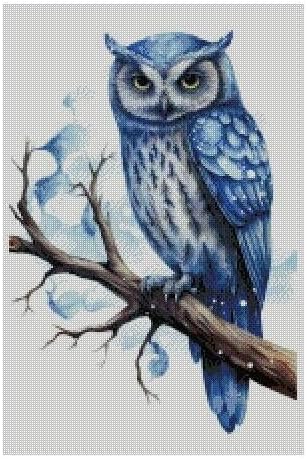 Blue Owl cotton counted cross stitch kits,150x200stitch, 26x36cm, Egyptian cotton thread, 14 count counted owl cross stitch kit...