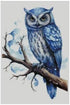 Blue Owl cotton counted cross stitch kits,150x200stitch, 26x36cm, Egyptian cotton thread, 14 count counted owl cross stitch kit...