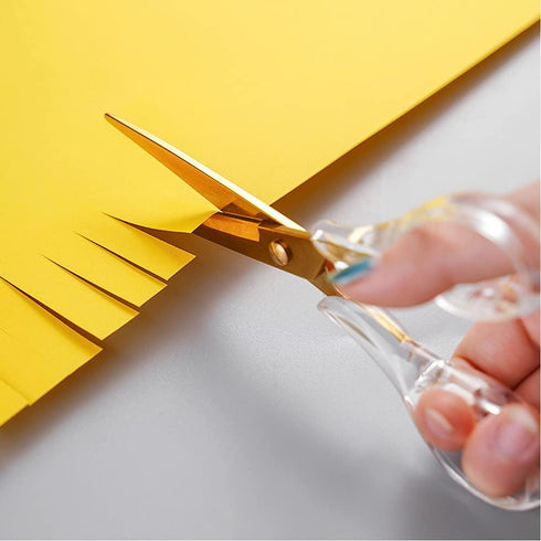 Gold Scissors 6.3 ", Craft Scissors with Stainless Steel Blade with Acrylic Clear Handle, All Purpose Office Scissors for Teachers, Cutting Shears...