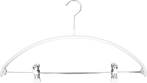 Mawa by Reston Lloyd European Non-Slip Metal Clothing Hanger, Smooth Shoulder Support & Adjustable Pant Clips, Set of 5, White...